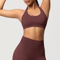 thumbnail image 4 of Wensltd Women Solid Color Seamless Tank Top Halter Neck Push Up Breathable Yoga Fitness Gym Workout Tops Brown, 4 of 9