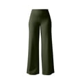 thumbnail image 4 of Duoif Women Straight Leggings Bottoms High Waist Gym Workout Leggings Casual Wide Leg Yoga Pants Womens Bottoms Green L, 4 of 5