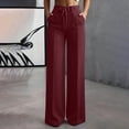 thumbnail image 5 of SimpleJoyi Women High Waist Wide Leg Dress Pants Solid Color Drawstring Waist Pockets Casual Work Trousers Size S-XXXL, 5 of 8