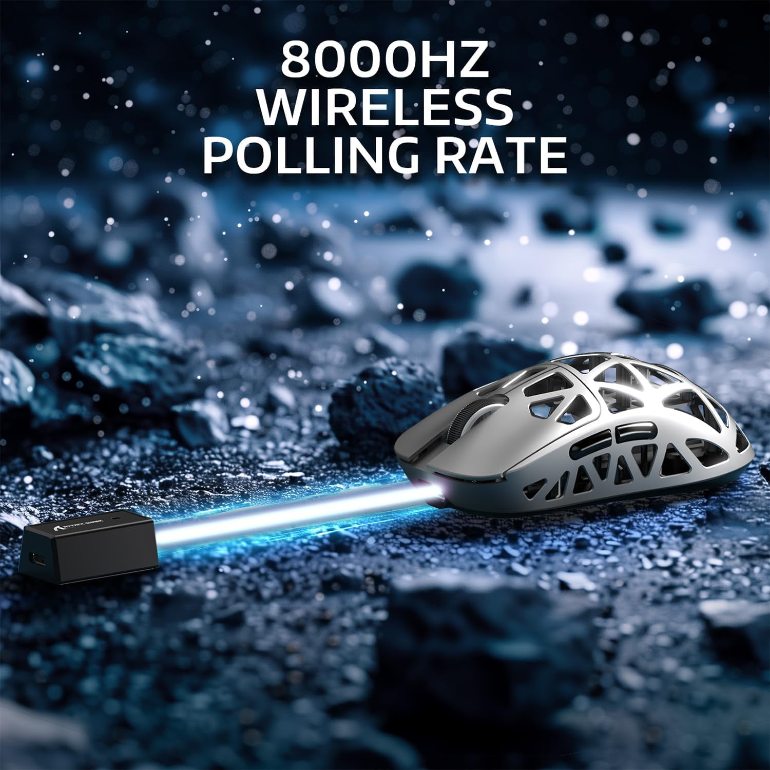 ATTACK SHARK R2 Wireless 8K Magnesium Alloy Mouse, PixArt PAW3950 Gaming Sensor, 48g SUPERLIGHT Mouse, BT/2.4G/Wired Gaming Mouse, Adjustable DPI 42000, Office Mice for Win11/Xbox/PS/Mac -Gray