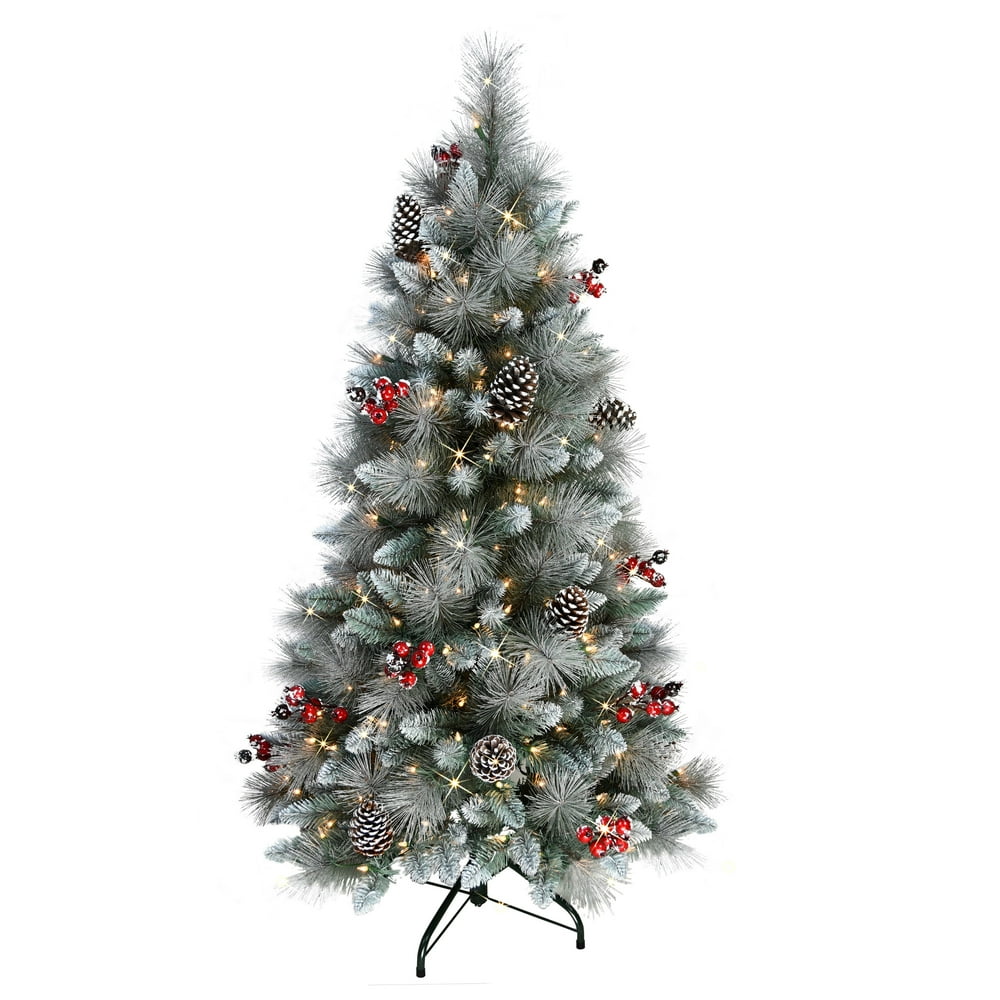 Puleo International 4.5 ft. PreLit Sterling Pine Artificial Christmas