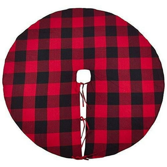 Fennco Styles Buffalo Check Plaid Design 100% Pure Cotton Stocking - Red 13 x19 Christmas Stocking for Christmas Party Decorations