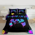 thumbnail image 2 of Castle Fairy Children Teens Adults Gradient Video Game Gamepads Bedding Comforter Set 2pcs,Abstract Boys Game Controller Twin Comforter Sets Microfiber,Hippie Graffiti Splash Breathable Bedding Set, 2 of 8