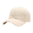 thumbnail image 2 of Eoperou Unisex Baseball Hat Adjustable Thicken Solid Color Curved Brim Artificial Lamb Wool Windproof Sun Protection Cap for Daily Wear, 2 of 8