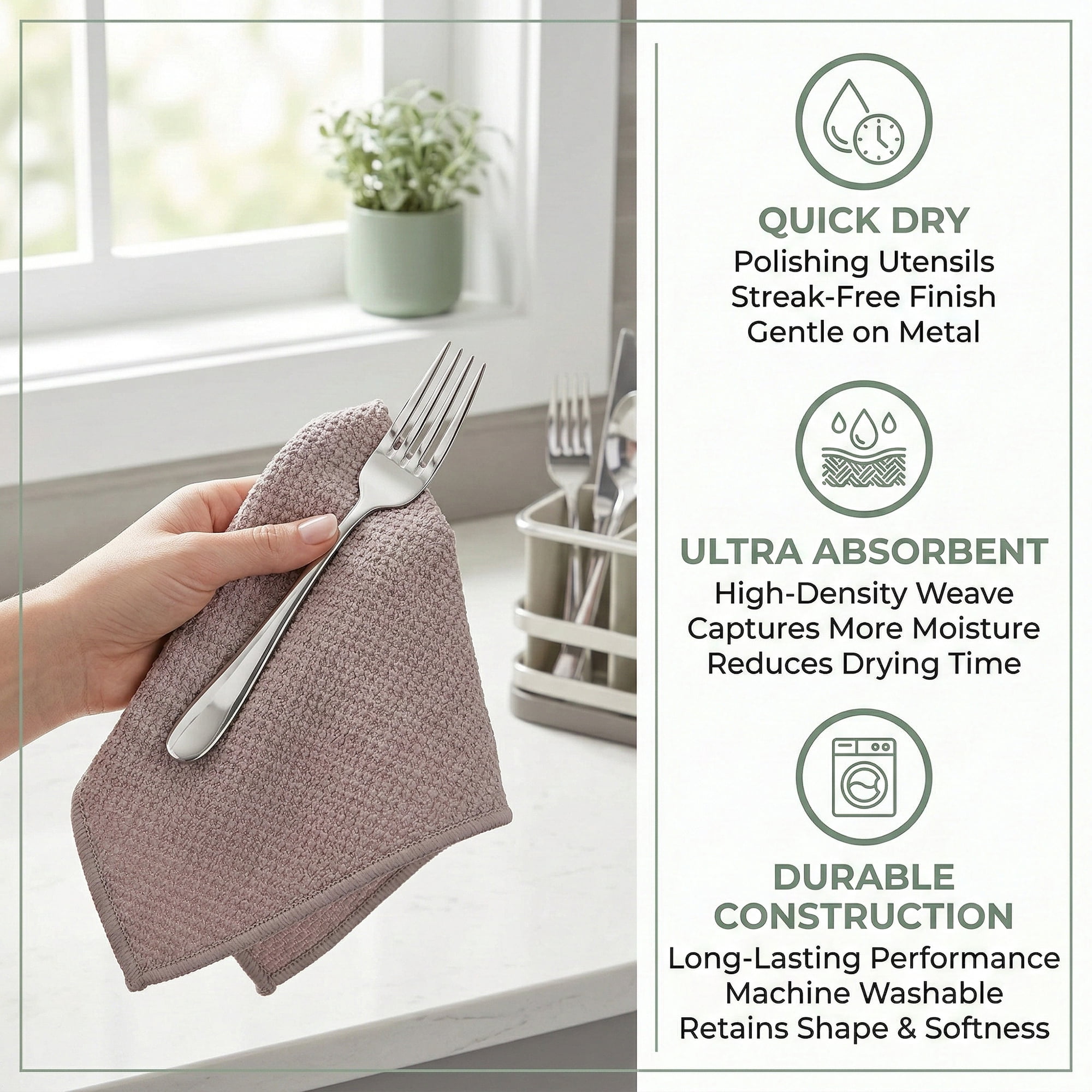 Unique Bargains Microfiber Dish Cloth for Washing Dishes Rags Dark Gray 12" x 12"