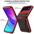 thumbnail image 4 of ELEHOLD for Samsung Galaxy Z Flip 4/3 6.7" Case, Heavy Duty Armor Built-in Explosion-Proof Tempered Glass Screen Protector Wireless Charging Hang Rope Hidden Kickstand Shockproof Rugged Case,Red, 4 of 7