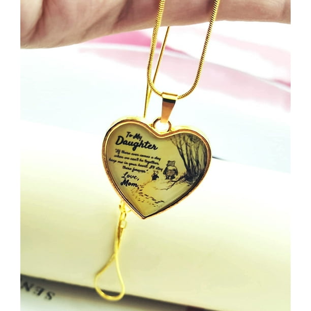 To My Daughter Necklace Mother Daughter Necklace for Women Girls Inspiration Heart Necklace Gifts Mother s Day Gifts for Mom Daughter Granddaughter