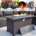 thumbnail image 5 of ALAULM 7-Piece Patio Conversation Set with Propane Fire Pit Table, Gray, 5 of 7