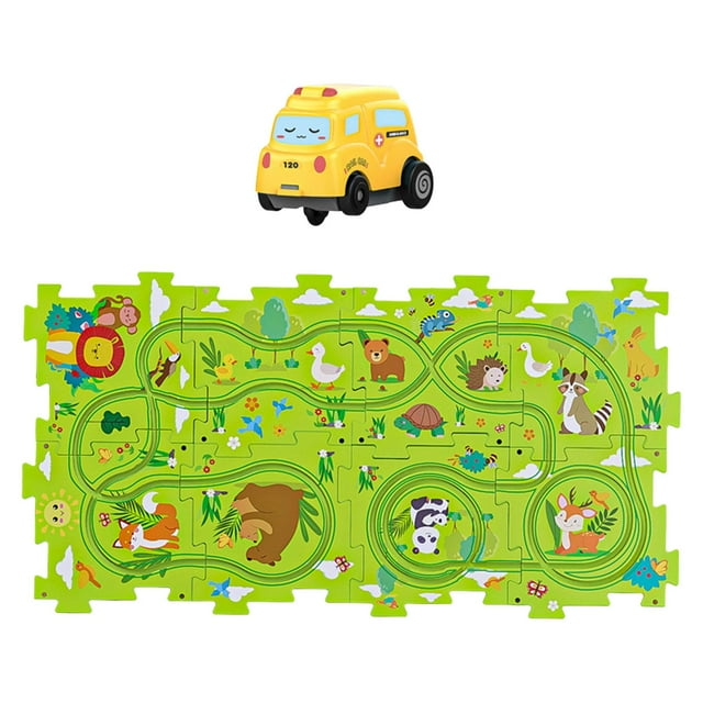 Pista de carreras Montessori para niños con vehículo 8 piezas perfecl
