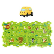 Kids Race Tracks Puzzle Track with Vehicle for Ages 3+ Years Kids Boys Girls 8Pcs puzzle animal
