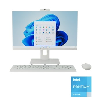 Gateway 23.8" All-in-one Desktop, Fully Adjustable Stand, FHD, Intel Pentium J5040, 4GB RAM, 128GB SSD, 2MP Camera, Windows 11, Microsoft 365 Personal 1-Year Included, Mouse & Keyboard Included, White