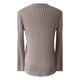 thumbnail image 4 of MHFRRA Camiseta de Manga Larga con Cuello En V para Mujer, Informal, de Rayas Suaves y Cepilladas, para Uso Diario, Cómoda, Elástica y Básica. Marrón, 4 of 4