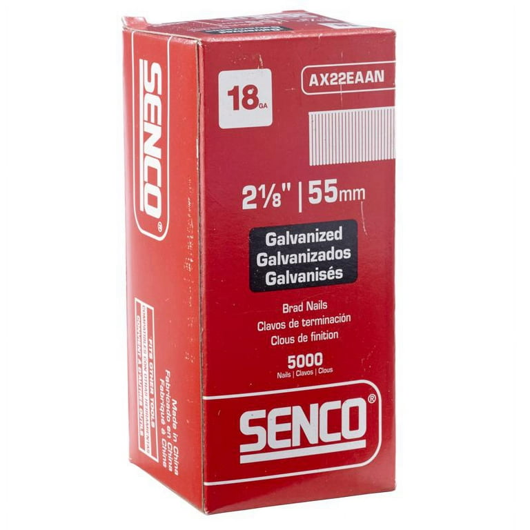 Senco 18 Ga. X 5/8 in. L Galvanized Steel Brad Nails 5000 pk Senco 18 Ga. X 5/8 in. L Galvanized Steel Brad Nails 5000 pk