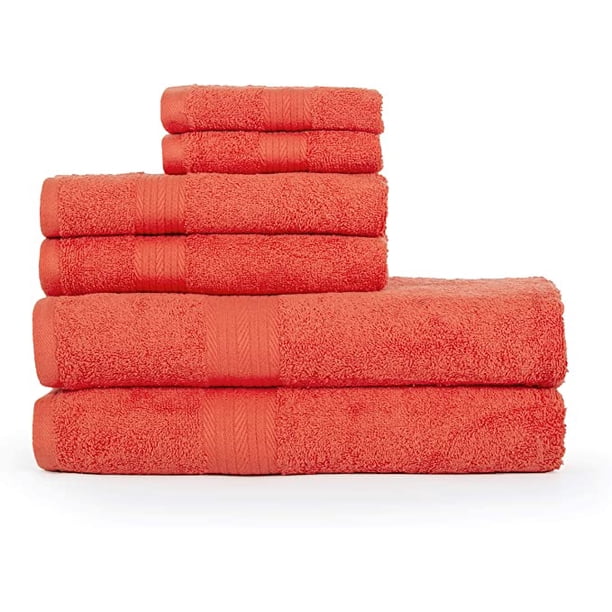 Ample Decor Bathroom Towel Set of 6 - 2 Hand Towel, 2 Bath Towel, 2 ...