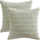 thumbnail image 1 of Paquete de 2 fundas de almohada decorativas de pana de 45 x 45 cm, suaves fundas de almohada de rayas bohemias, decoración moderna de estilo rústico para sofá de primavera, sala de estar C, 1 of 5