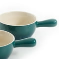 thumbnail image 4 of Crock-Pot 27oz Artisan Stoneware Soup Bowl w/ Handle, 2 Pack, Teal Gradient, 4 of 6