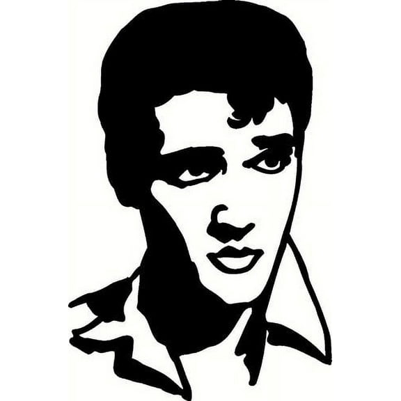 Elvis, the King, Elvis Presley Vinyl Wall Decal by Scripture Wall Art, 12"x18" Black,