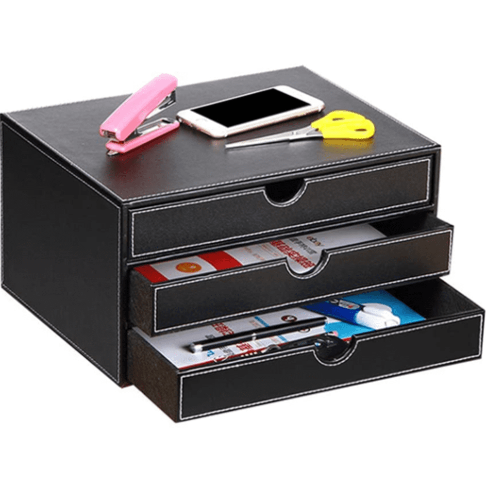 4Plastic Storage Drawer A4 Folder Box Organizer Cabinet Office Home Desktop Tidy 