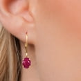 thumbnail image 3 of Gem Stone King 14K Yellow Gold Red Ruby Earrings for Women | 3.20 Cttw | Gemstone July Birthstone | Oval 8X6MM, 3 of 6