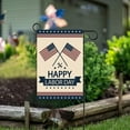 thumbnail image 3 of Vintage Retro Happy Labor Day Stars Patriotic USA American Flag Celebration Garden Yard Flag 12"x 18" Double Sided Polyester Welcome House Flag for Patio Lawn Outdoor Home Decor, 3 of 6