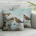 thumbnail image 3 of ONETECH  Square Throw Pillow Covers Cute Birds on Beach Pillow Cases Decorative for Home Bedroom Sofa Beautiful Sea Landscape Animal Nature Print Pillowcases Standard, 3 of 5