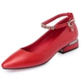 thumbnail image 1 of Chaussures de Mariée à Talon Bloc Légères pour Femmes, Talon Épais de Travail, Mode, Bride à la Cheville, 1 of 5