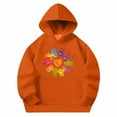 thumbnail image 5 of Spazoro Girls Hooded Sweatshirts, Soft & Comfy Long Sleeve Fashion Cute Print Fall Winter Tops for Girls Orange Size 11 T, 5 of 6