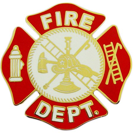 Fire Department Logo Shield Pin Red 1 1/2" - Walmart.com