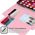 thumbnail image 5 of iPhone 12 Pro and iPhone 12 Wallet Multi Pocket Case - PU Leather Flip Folio Case with 5 Card Holders RFID Blocking Kickstand [Shockproof TPU Inner Shell] Rose Gold Color, 5 of 5