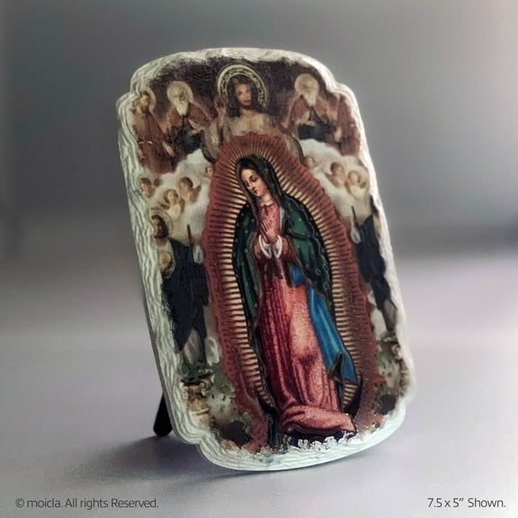 Our Lady of Guadalupe Resin Plaque – 7.5" x 5" Stand-Alone Catholic Home Decorative Figurine