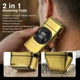 thumbnail image 2 of Electric Foil Shavers for Men: 2-in-1 Foil Shaver, Beard Trimmer for Men, Facial Razor Rechargeable, Foil Lithium Titanium Foil Shaver Mens Shaving Kit, IPX7 Waterproof, USB Charge Dock, Gold, 2 of 8