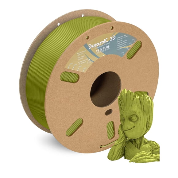 Filamento DURAMIC 3D PLA+ de 1,75 mm, 1 kg, color verde parduzco