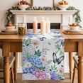 thumbnail image 2 of Table Runner 70 Inches Long for Kitchen Dining, Spring Flowers Dresser Scarf Farmhouse, Dining Table Decorations for Wedding/Parties, Watercolor Floral Butterflies Botanical 13 x 70 In, 2 of 8