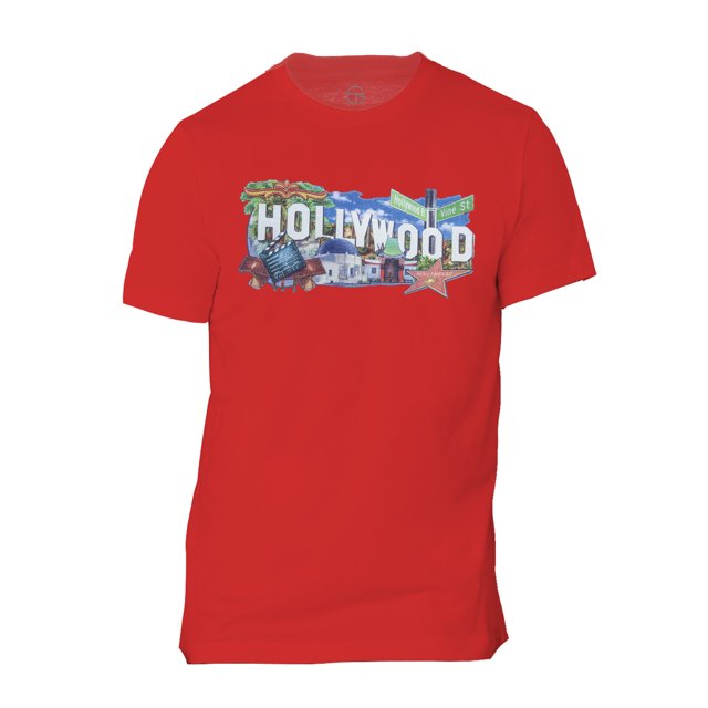 Mens Hollywood and Vine Short-Sleeve T-Shirt - Red - Large