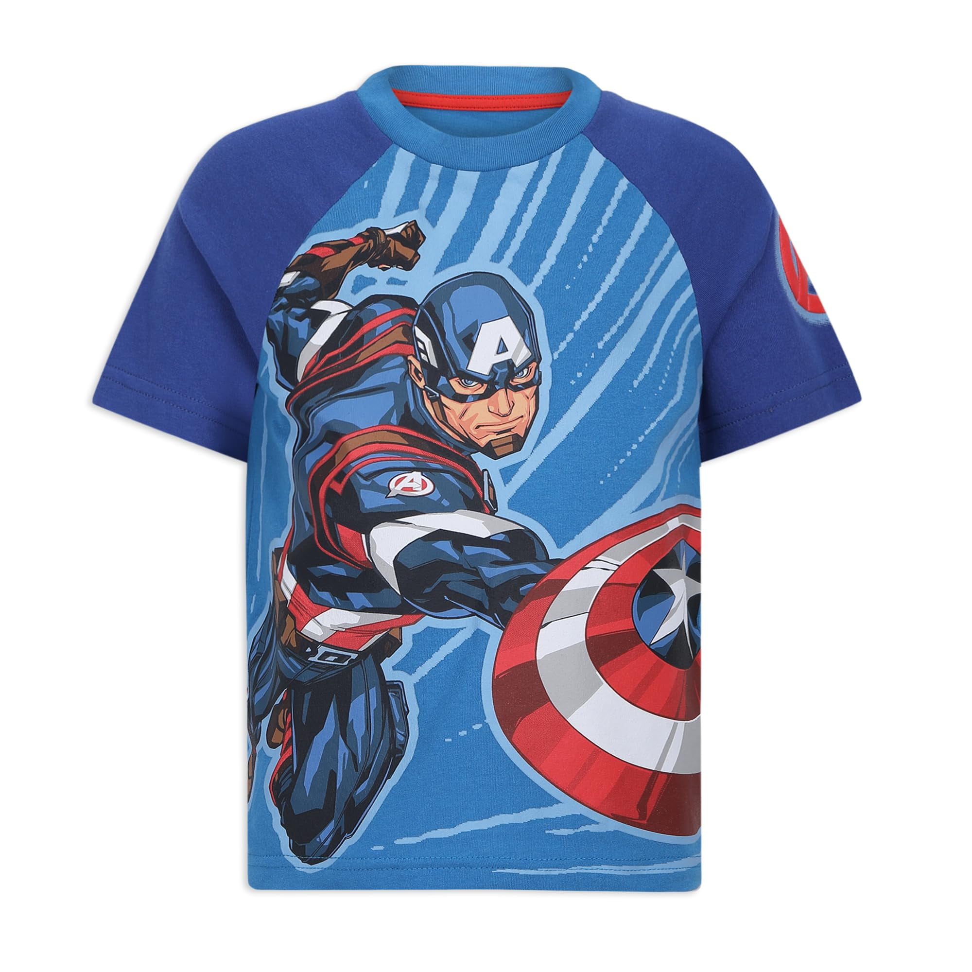 Marvel Avengers Captain America Hulk and Iron Man Short Sleeve T-Shirt (Boys), 4 Pack, Sizes 2T-7