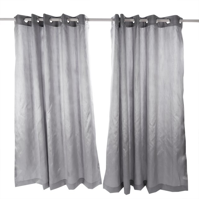 Cortina de tela totalmente forrada de 66 "x 54", decoración con ojales plisados, cortinas superiores con forro gris plateado
