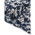 thumbnail image 6 of INSPIRE CHIC Women's Stand Collar Bow Tie Floral Short Sleeve Work Shirt Blue L, 6 of 6