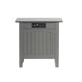 thumbnail image 3 of AFI Table d'Appoint en Bois Massif avec Chargeur d'Appareils, Gris, 3 of 7