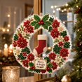 thumbnail image 6 of Christmas Diamond Painting Kit with Pearl Embellishment, Festive Round Wreath Art for Holiday Home Display, Merry & Bright Wall Hanging Decor 1Pc, 6 of 6