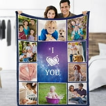 Birthday gift for women/men/mom/daughter personalized blanket with photo and text several colors and sizes soft fringe christmas blanket gift-SW4612-5*Photos-1