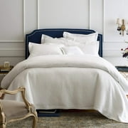 Luxury 100% Cotton Lightweight Matelasse Coverlet - /Cali Size (Pearl)