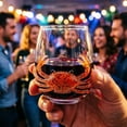thumbnail image 3 of 3D Blue Ocean Series Stemless Wine Glass, Handcrafted Borosilicate Drinkware with Marine Animal Sculptures, 12 oz (Multiple Designs Available), 3 of 9