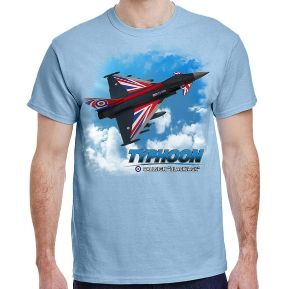 Typhoon UK Union Flag Eurofighter - Light Blue Adult Shirt-XL