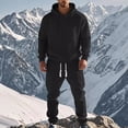 thumbnail image 2 of safuny Mens Fall Winter Tracksuit Fashion Hoodies Sweatpants 2 Piece Set Fleece Warm Running Sweatsuit Jogging Suit Spring Outfits Pockets Black L, 2 of 9