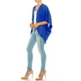 thumbnail image 2 of MOA Collection Women's Loose Fit 3/4 Sleeves Kimono Style Cover Up Solid Cardigan, 2 of 6