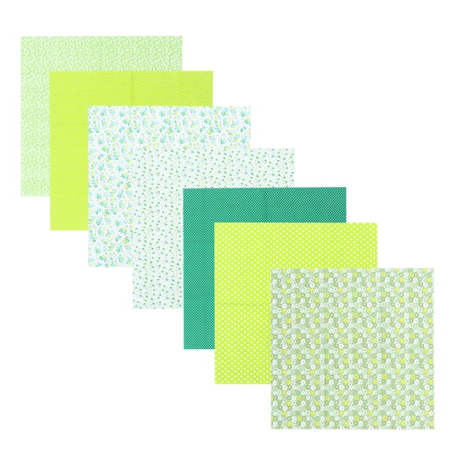 Minkissy 7 Pcs Florals Quilting Fabric Cloth Square Handmade for Home Decorations and Costumes