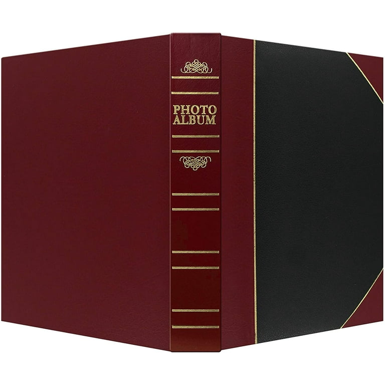 pioneer photo albums tr-100 magnetic 3-ring photo album 100 page, burgundy  red, 