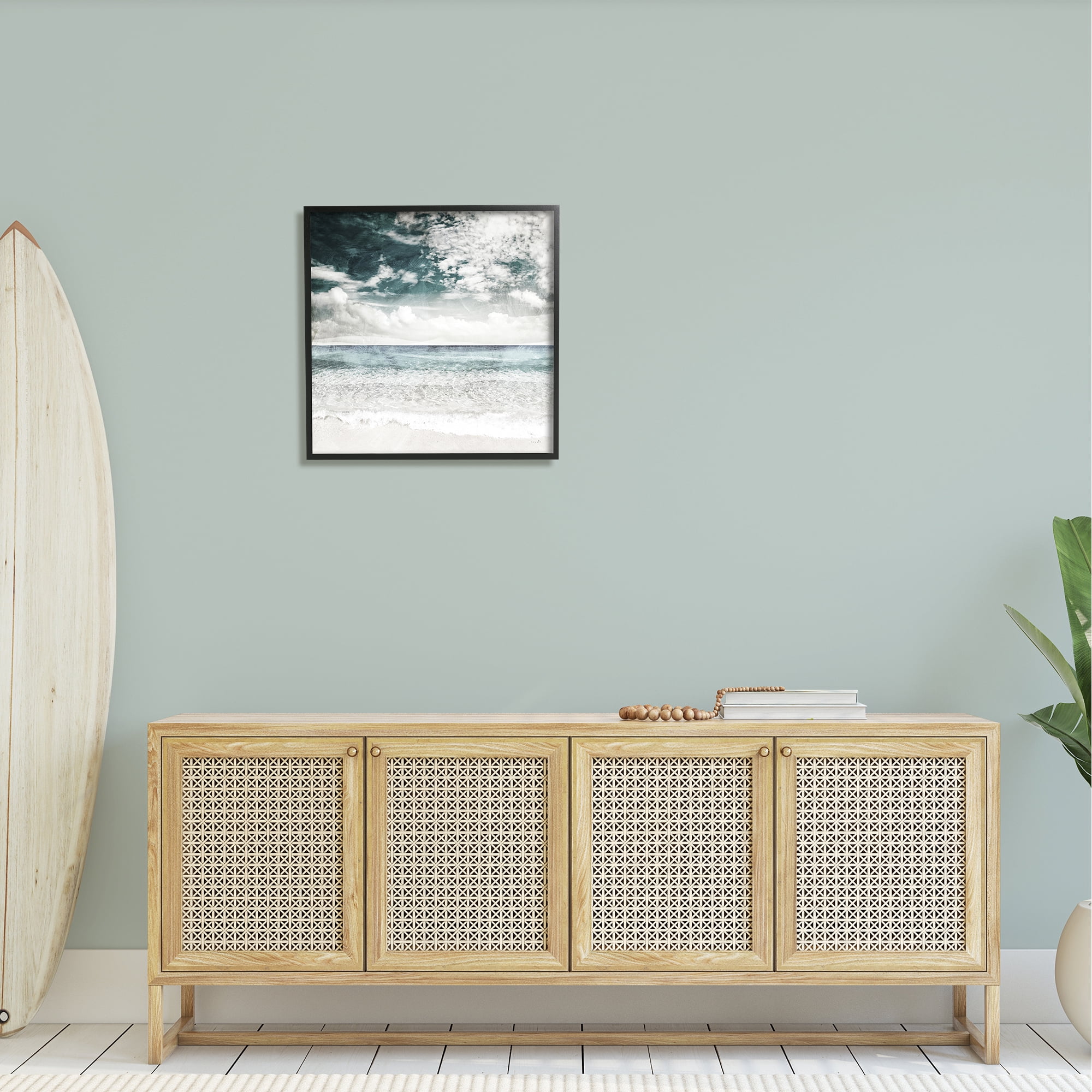 Stupell Industries Misty Beach Clouds Sea Shoreline Collage Design , 24 x 24, Design by Sophie 6