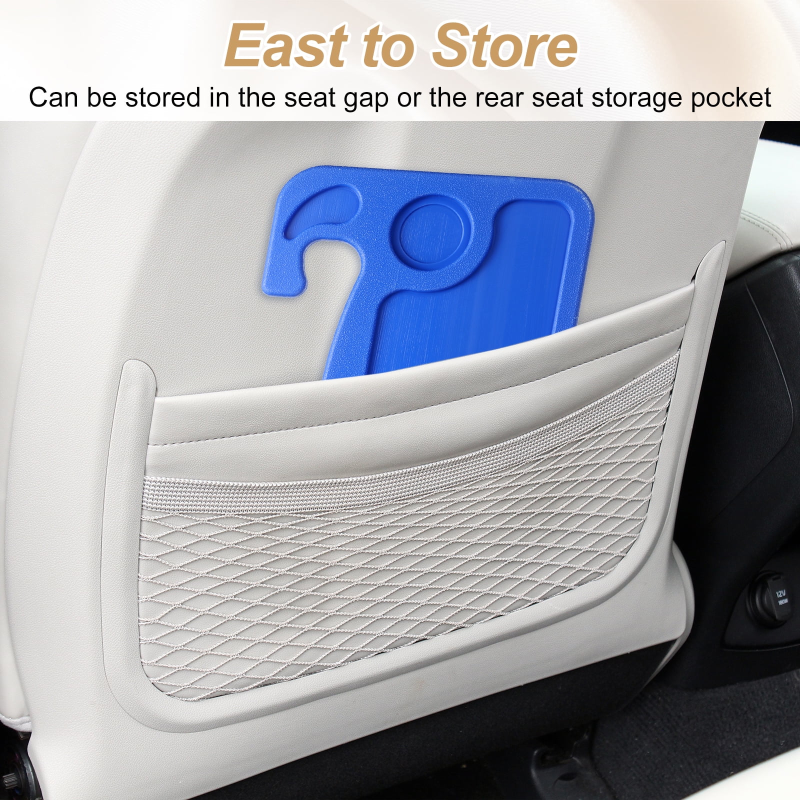 Uxcell 2 in 1 Car Steering Wheel Tray Car Food Trays Auto Steering Wheel Under Table Desk for Eating Food Drink Laptop Writing Work, Blue