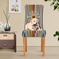 thumbnail image 4 of Yayeee 4 Pack Dining Chair Covers Stretch Parson Chairs Slipcovers Seat Protector, Geometric Stripes, 4 of 6